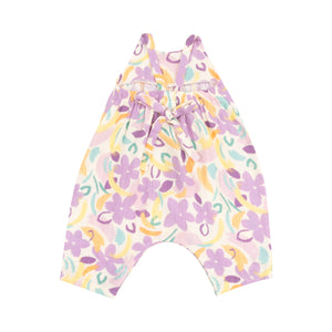 Painty Daisy Organic Cotton Muslin Tie Back Romper