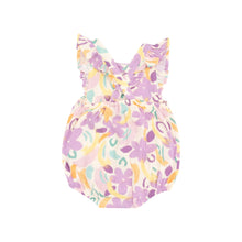 Painty Daisy Organic Cotton Muslin Ruffle Sleeve Sunsuit