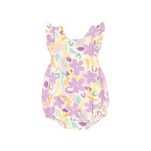 Painty Daisy Organic Cotton Muslin Ruffle Sleeve Sunsuit