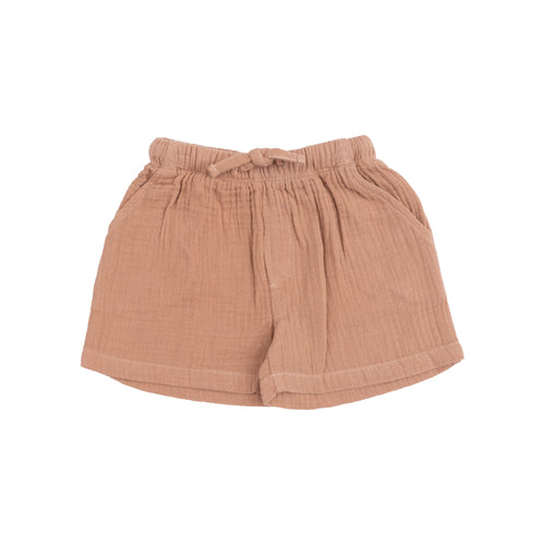 Solid Camel Organic Cotton Muslin Short