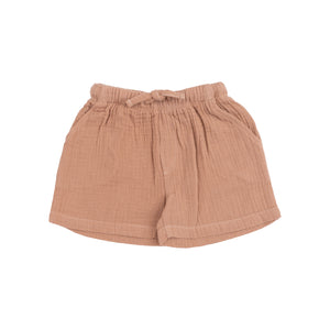 Solid Camel Organic Cotton Muslin Short