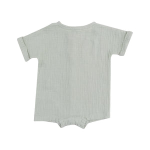 Solid Desert Green Organic Cotton Muslin Dolman Henley Shortall