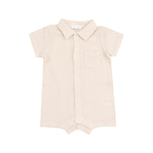 Solid White Swan Organic Cotton Muslin Button Down Polo Shortie Romper