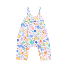 3-6mos Colorful Reef Organic Cotton Muslin Tie Back Romper