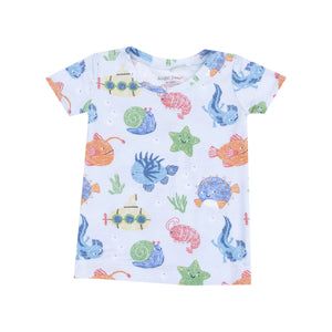 Cute Ocean Creatures Short Sleeve Lounge Wear Pajama Set