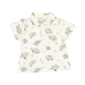 Sea Turtles Polo Shirt & Organic Cotton Muslin Short Set