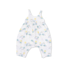 Palm Trees and Rainbows Organic Cotton Muslin Tie Back Romper