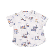 Zooming Golf Carts Button Down Polo Shirt & Organic Cotton Muslin Short Set
