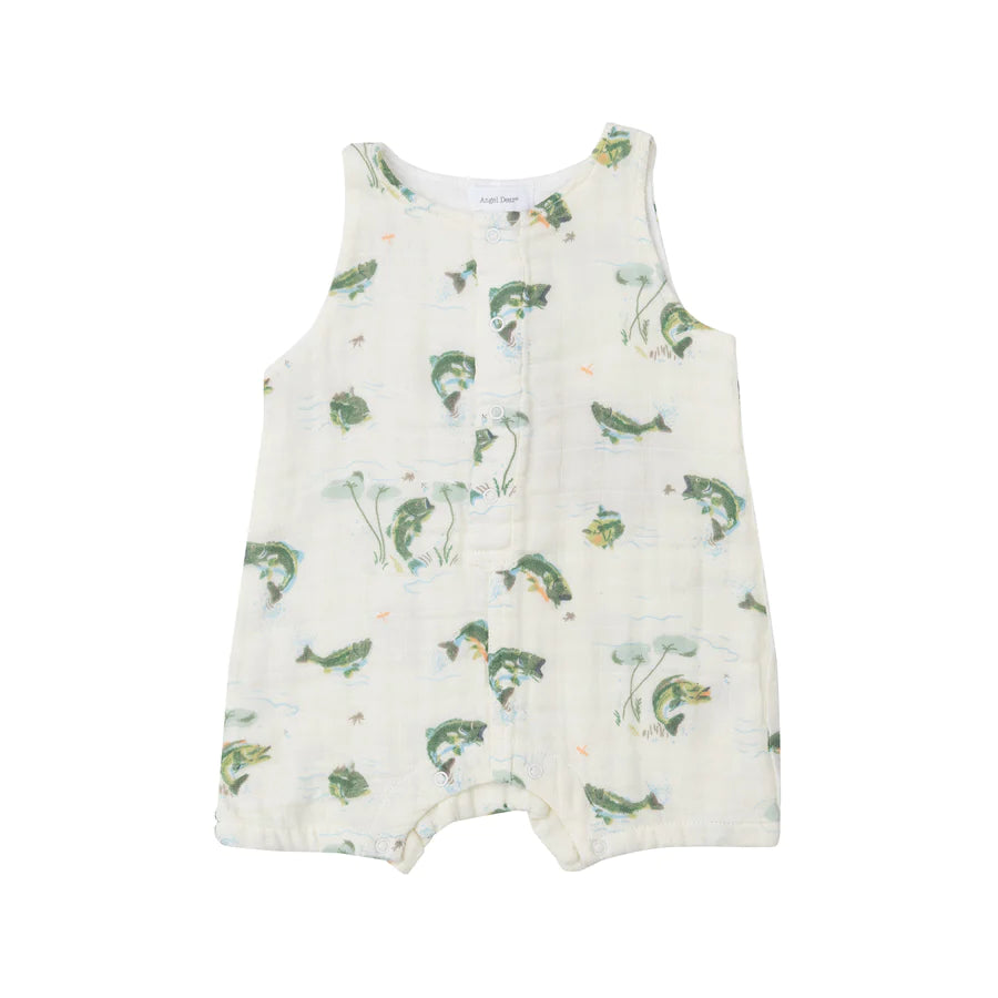 Bass Organic Cotton Muslin Shortie Romper