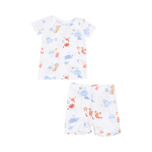 Coastal ABCs Short Sleeve Lounge Wear Pajama Set