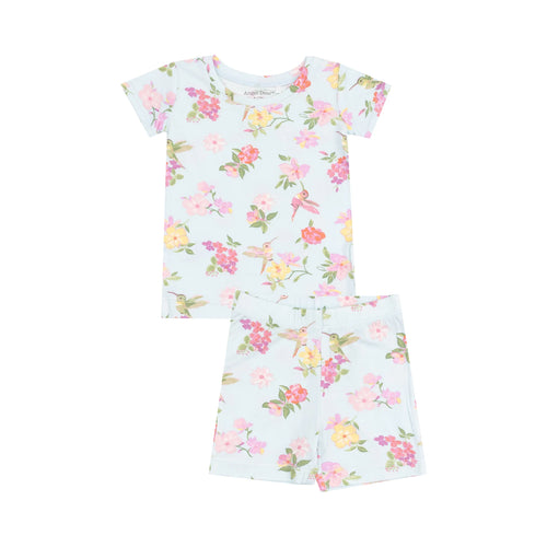 Cute Hummingbirds Short Sleeve Lounge Wear Pajama Set