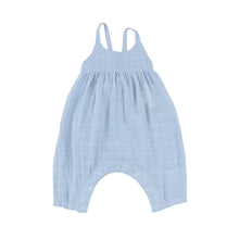 18-24mos - Dusty Blue Solid Organic Cotton Tie Back Romper