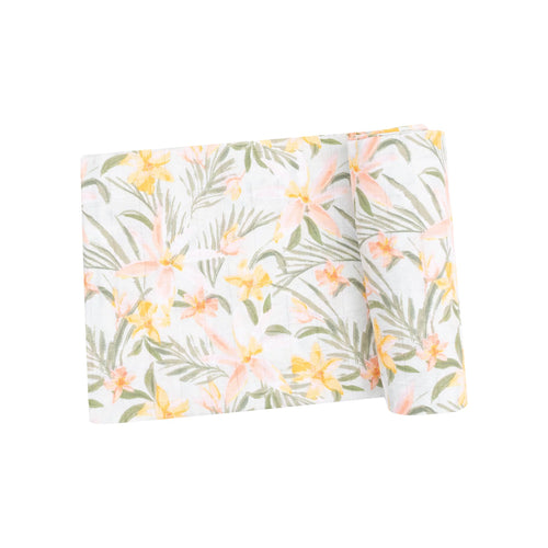 Island Floral Organic Cotton Muslin Swaddle Blanket