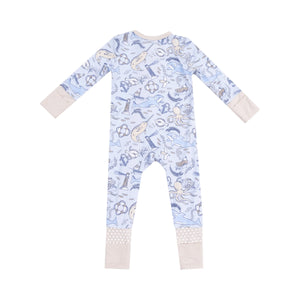 Nautical Notebook 2 Way Zipper Romper Coverall