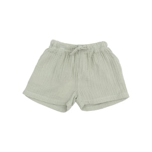 Palm Trees Ribbed Modal Henley with Pocket Shirt & Organic Cotton Muslin Short Set