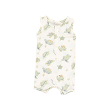 Sea Turtles Rib Sleeveless Shortie Romper
