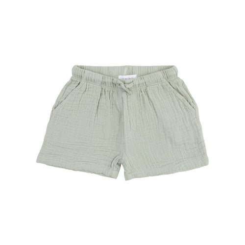 Solid Desert Green Organic Cotton Muslin Short