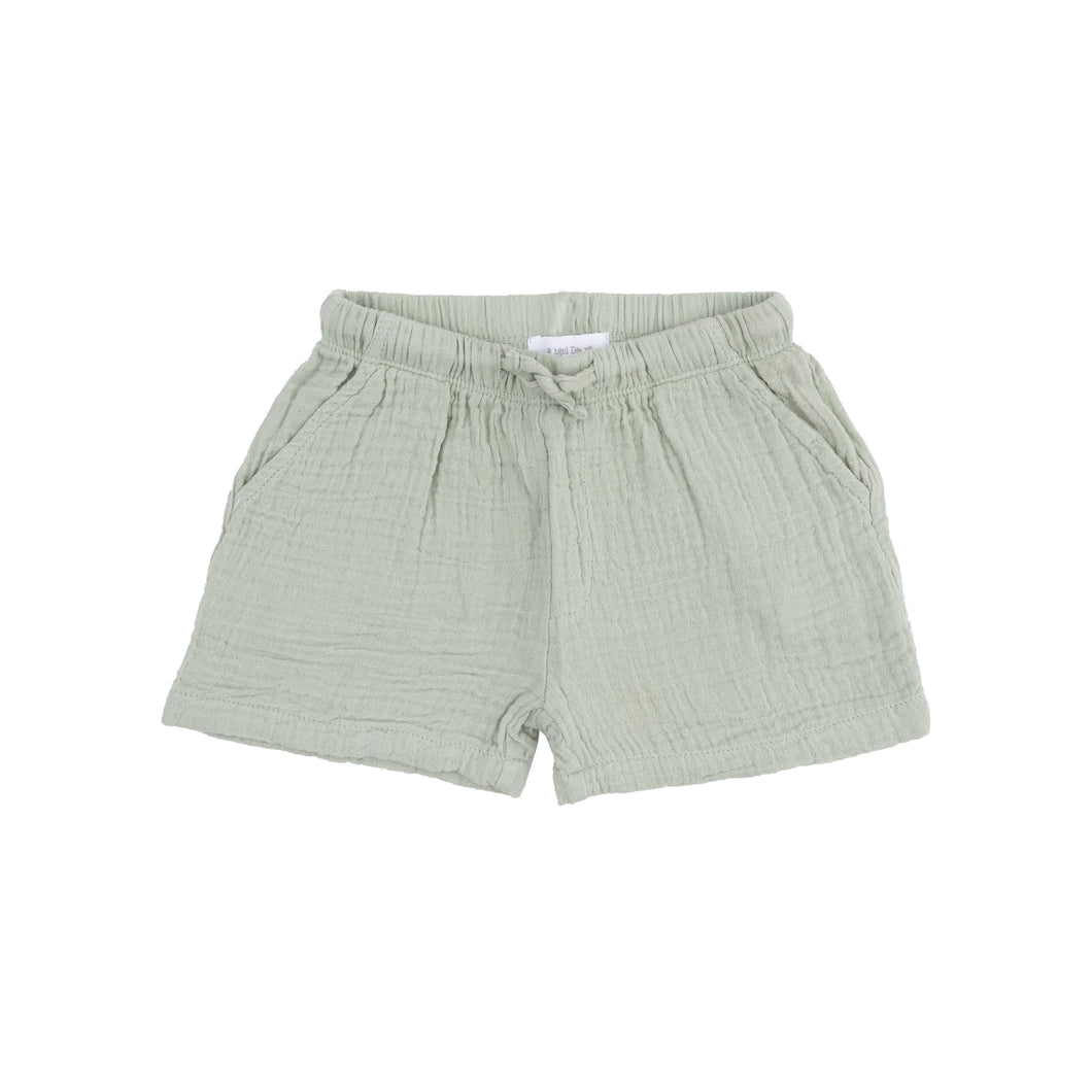 Solid Desert Green Organic Cotton Muslin Short