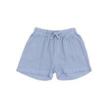 Solid Dusty Blue Organic Cotton Muslin Short