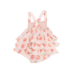 Sweet Peach Organic Cotton Muslin Ruffle Sunsuit