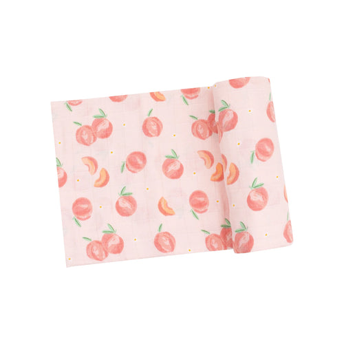Sweet Peach Organic Cotton Muslin Swaddle Blanket