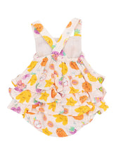 Tropical Market Fruit Organic Cotton Muslin Ruffle Sunsuit