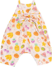 Tropical Market Fruit Organic Cotton Muslin Tie Back Romper