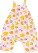 Tropical Market Fruit Organic Cotton Muslin Tie Back Romper