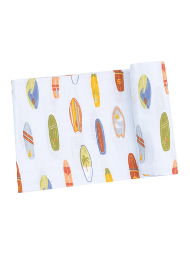 Vintage Surfboards Organic Cotton Muslin Swaddle Blanket