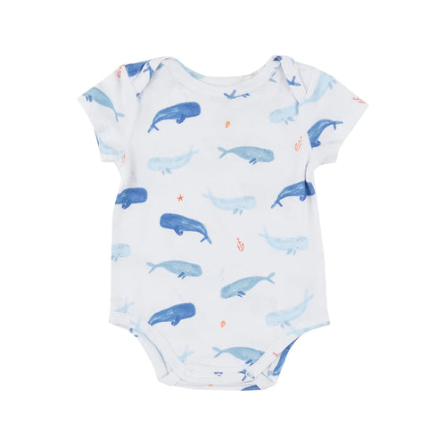 0-3mos, 18-24mos Whale Hello There Bamboo Bodysuit Onesie