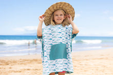 Designed on Maui - REVERSIBLE Tahiti Reef Sharks Hooded Towel Poncho