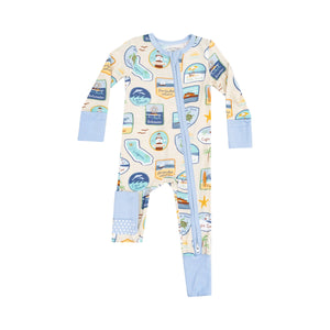 Beach Patches 2 Way Zipper Romper Coverall