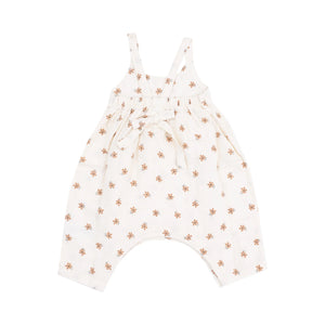 Bitty Blooms Organic Cotton Muslin Tie Back Romper
