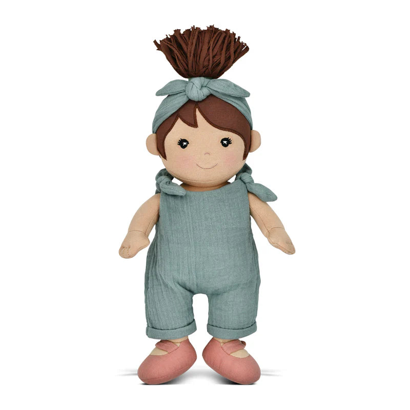 Paloma in Teal Muslin - 100% GOTS Certified Organic Cotton Doll