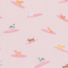 Long Sleeve Pajama Set in Pink Surfing Dogs
