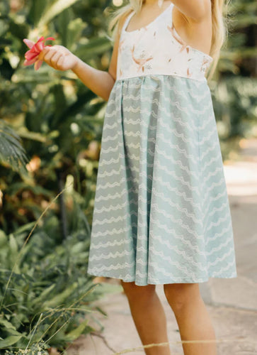 MADE IN HAWAII Whales & Waves Twirl Dress