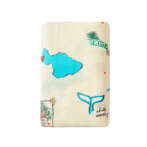 Maui Strong Bamboo Muslin Cotton Blend Hawaiian Swaddle Blanket