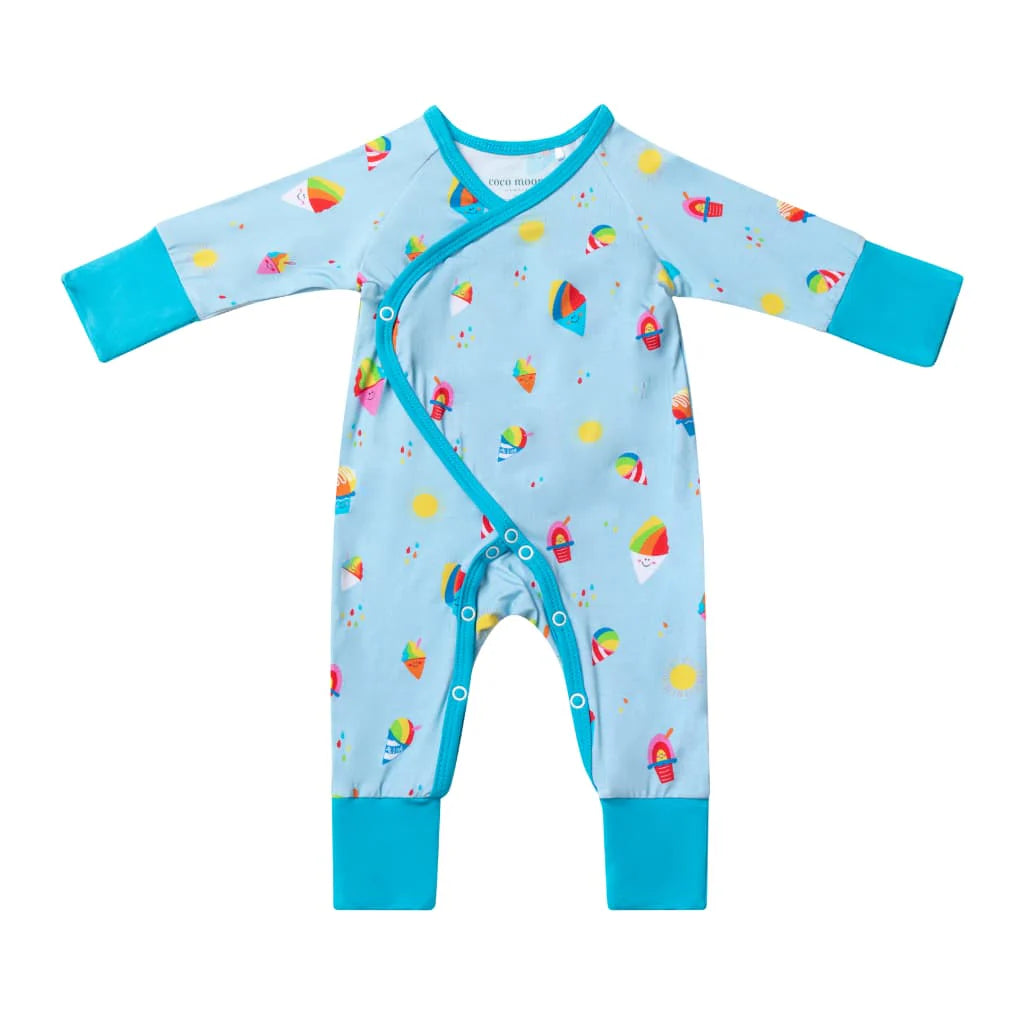 Rainbow Shave Ice Bamboo Newborn Kimono Coverall