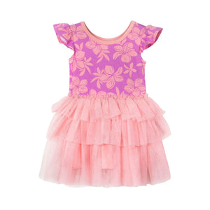 Sunrise Blooms Flutter Sleeve Tutu Dress