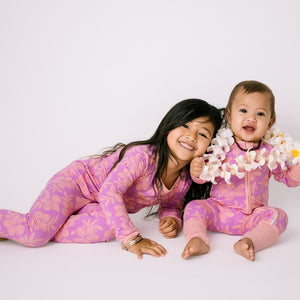 Sunrise Blooms Long Sleeve Kids Two-Piece Pajama Set