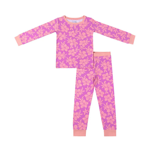 Sunrise Blooms Long Sleeve Kids Two-Piece Pajama Set