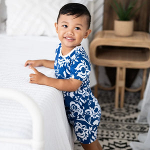 Vintage Pareo Short Sleeve Kids Two-Piece Pajama Set
