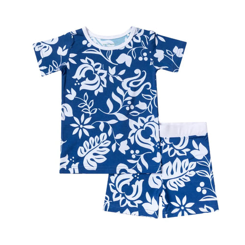 Vintage Pareo Short Sleeve Kids Two-Piece Pajama Set