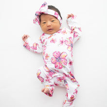 Hibiscus Kiss Newborn Kimono Coverall