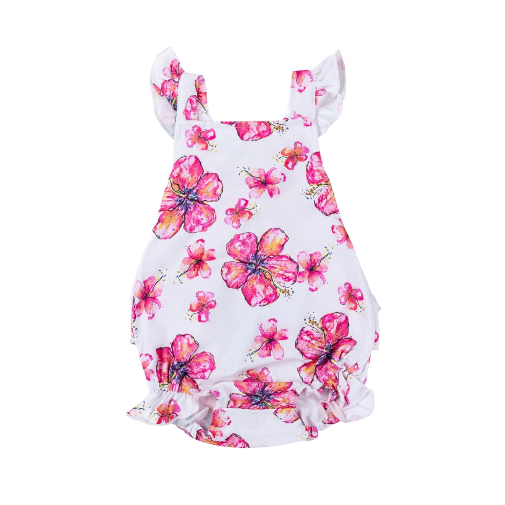 Hibiscus Kiss Ruffle Romper