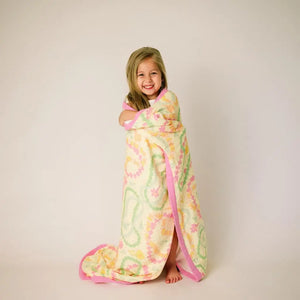 Lei Day in Sand Hawaiian Bamboo and Cotton blend Throw