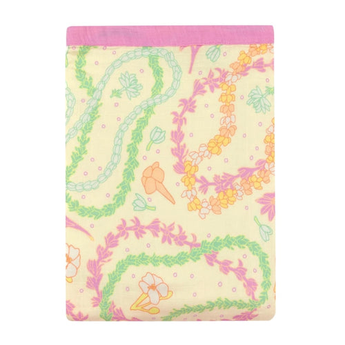 Lei Day in Sand Hawaiian Bamboo and Cotton blend Throw