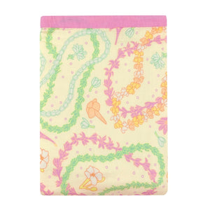 Lei Day in Sand Hawaiian Bamboo and Cotton blend Throw