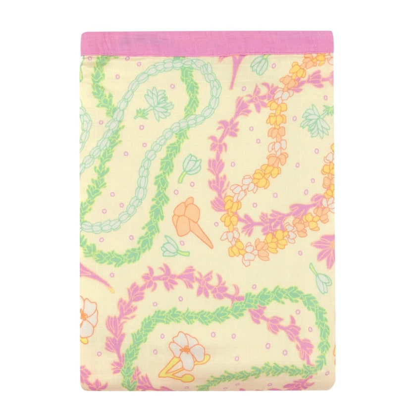 Lei Day in Sand Hawaiian Bamboo and Cotton blend Throw