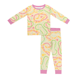 Lei Day in Sand Long Sleeve Kids Two-Piece Pajama Set